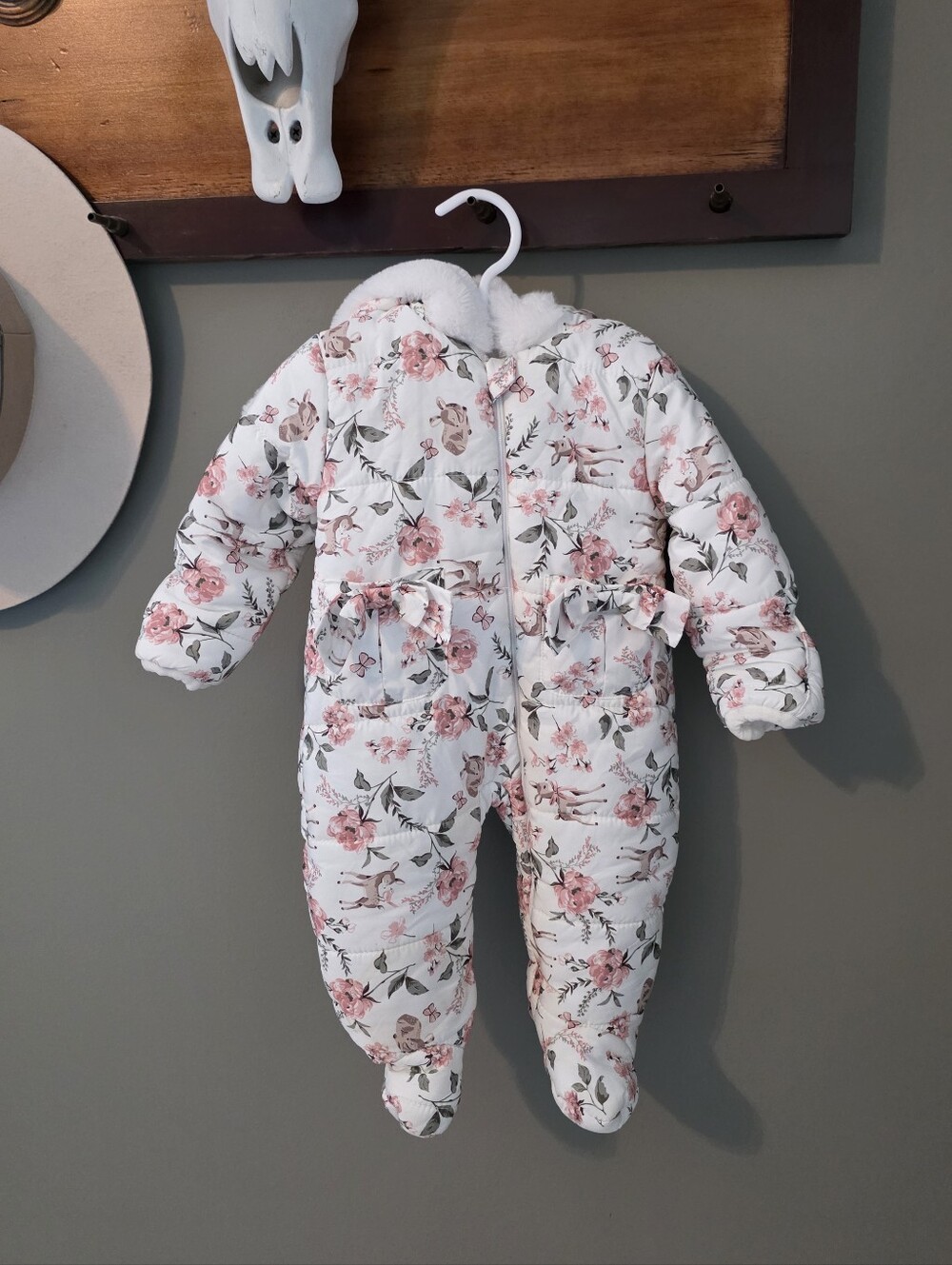 Tahari Baby Floral Snowsuit 0-3m Winter Baby Girl Warm Outdoor Snow Travel Snow